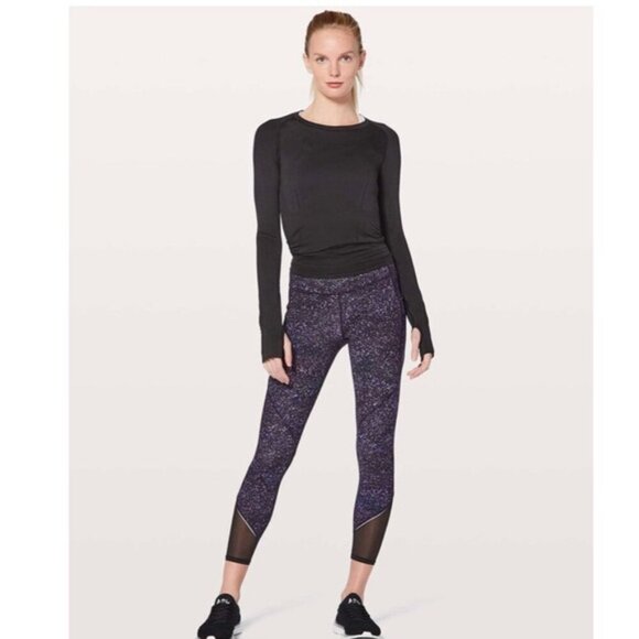LULULEMON Gait Keeper 7/8 leggings in Crystalline Women Leggings Size 4 Black - Picture 1 of 15